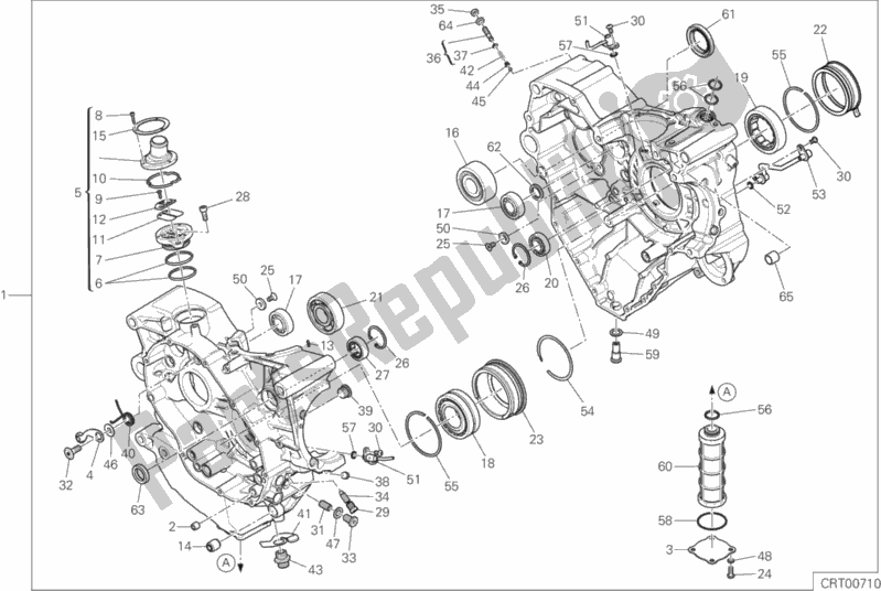 Alle onderdelen voor de 010 - Paar Halve Carters van de Ducati Monster 1200 R USA 2016